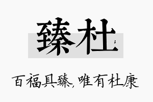 臻杜名字的寓意及含义