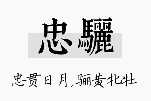 忠骊名字的寓意及含义