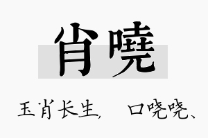 肖哓名字的寓意及含义