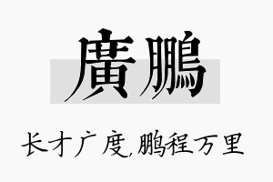 广鹏名字的寓意及含义