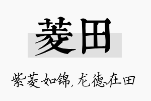 菱田名字的寓意及含义