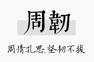 周韧名字的寓意及含义