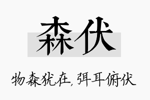 森伏名字的寓意及含义