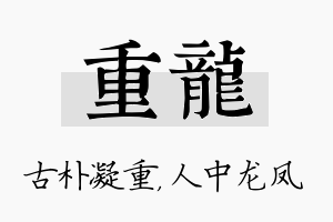 重龙名字的寓意及含义